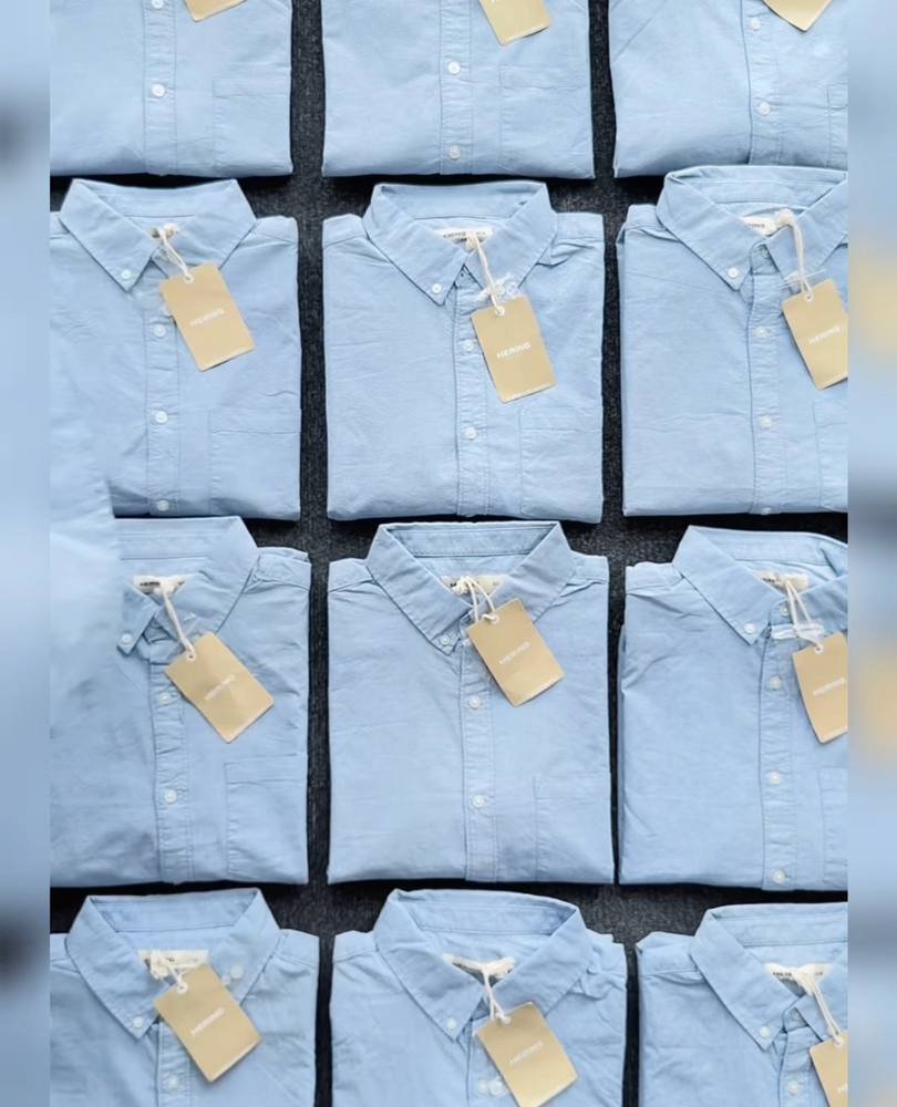 Men's Sky Blue Oxford Cotton Shirt – Button Down Collar Full Sleeve Regular Fit Casual Shirt