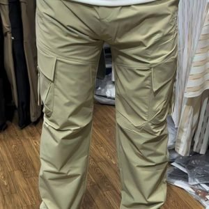 Men's Sage Green Stretch Cargo Pants – Relaxed Fit Six Pocket Tactical Trousers with Elastic Cuff