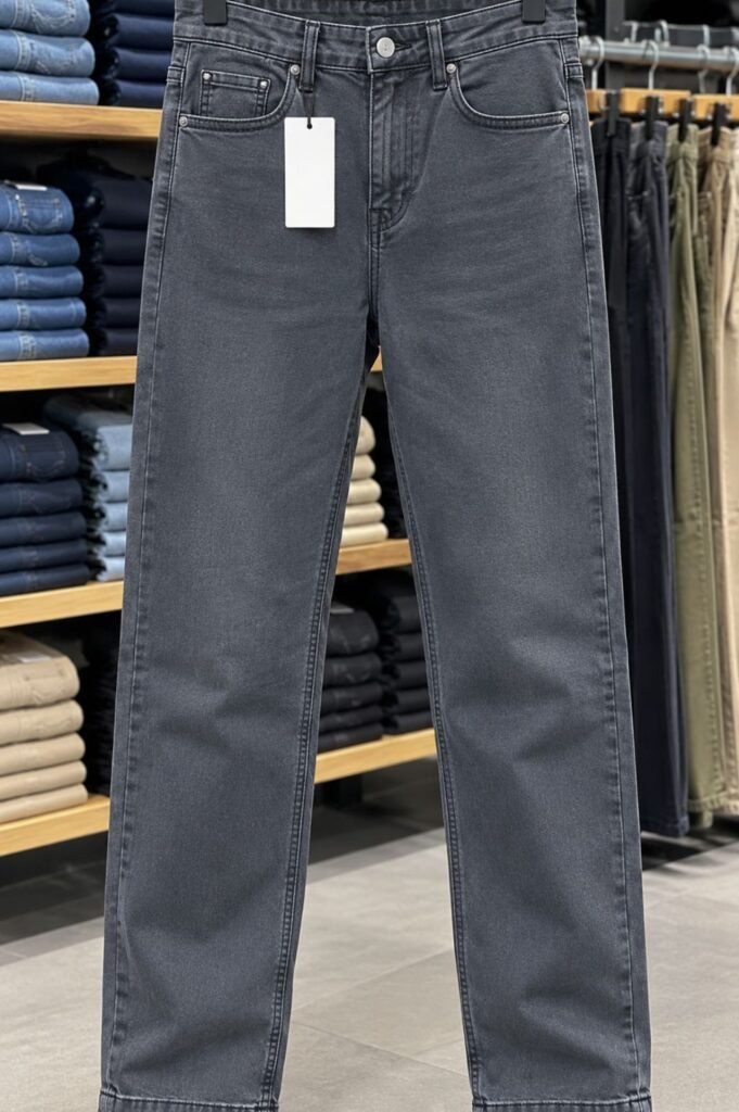 Men's Charcoal Grey Straight Fit Jeans