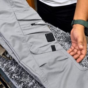 Men's Grey Tactical Cargo Pants with Zip Pocket