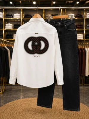 Men's Graphic T-Shirt & Black Denim Jeans Combo – Modern Casual Style