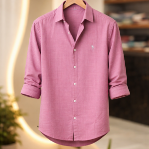 Men's Red Embroidered Casual Shirt – Modern Style & Comfort